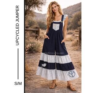 MSRP: $79 | ✨ Shuggie Fierce Upcycled Cotton Palazzo Jumpsuit Size M (fits S-M)✨